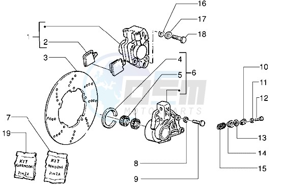 Brake caliper - Brake disc blueprint