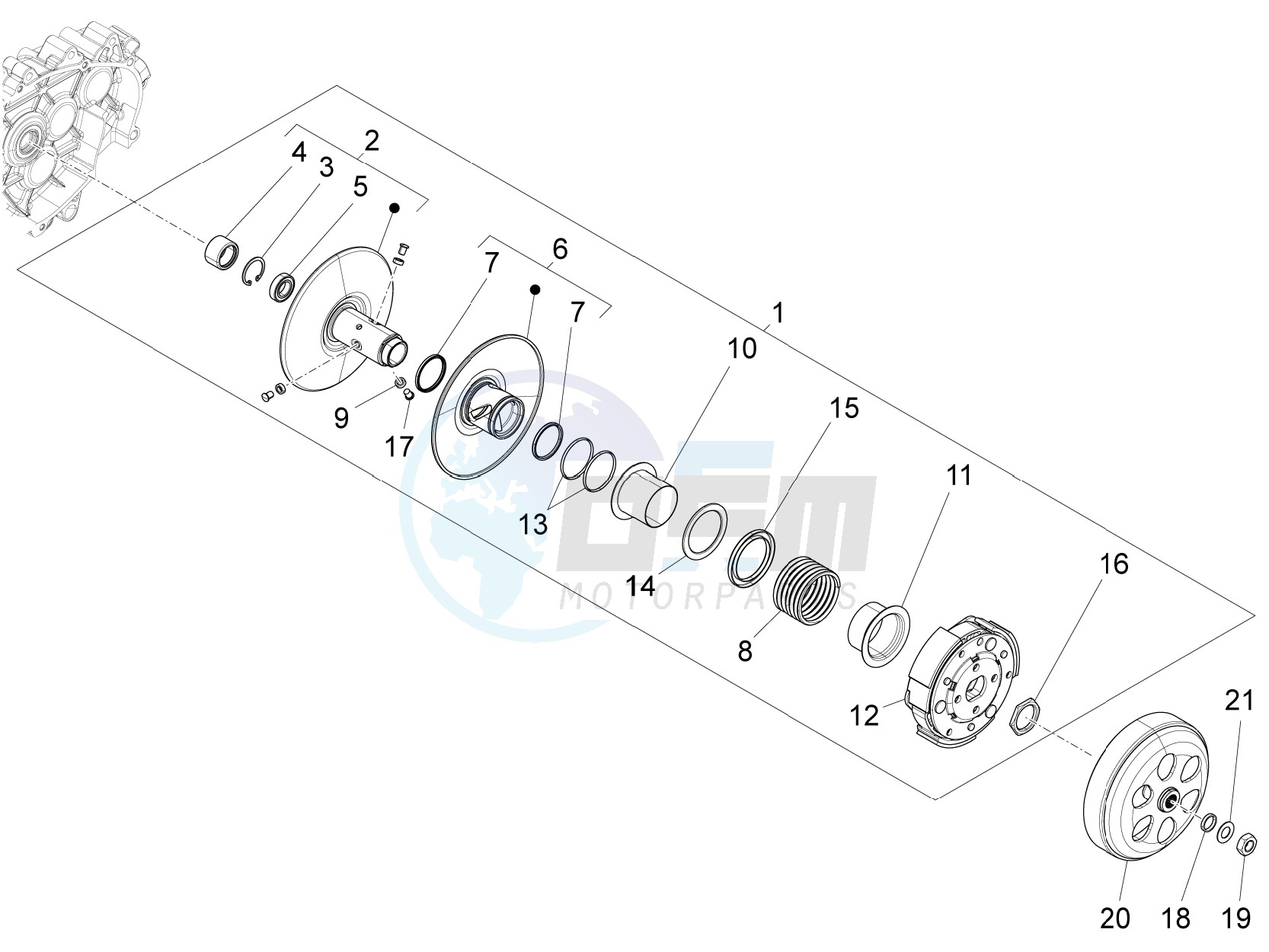 Driven pulley blueprint