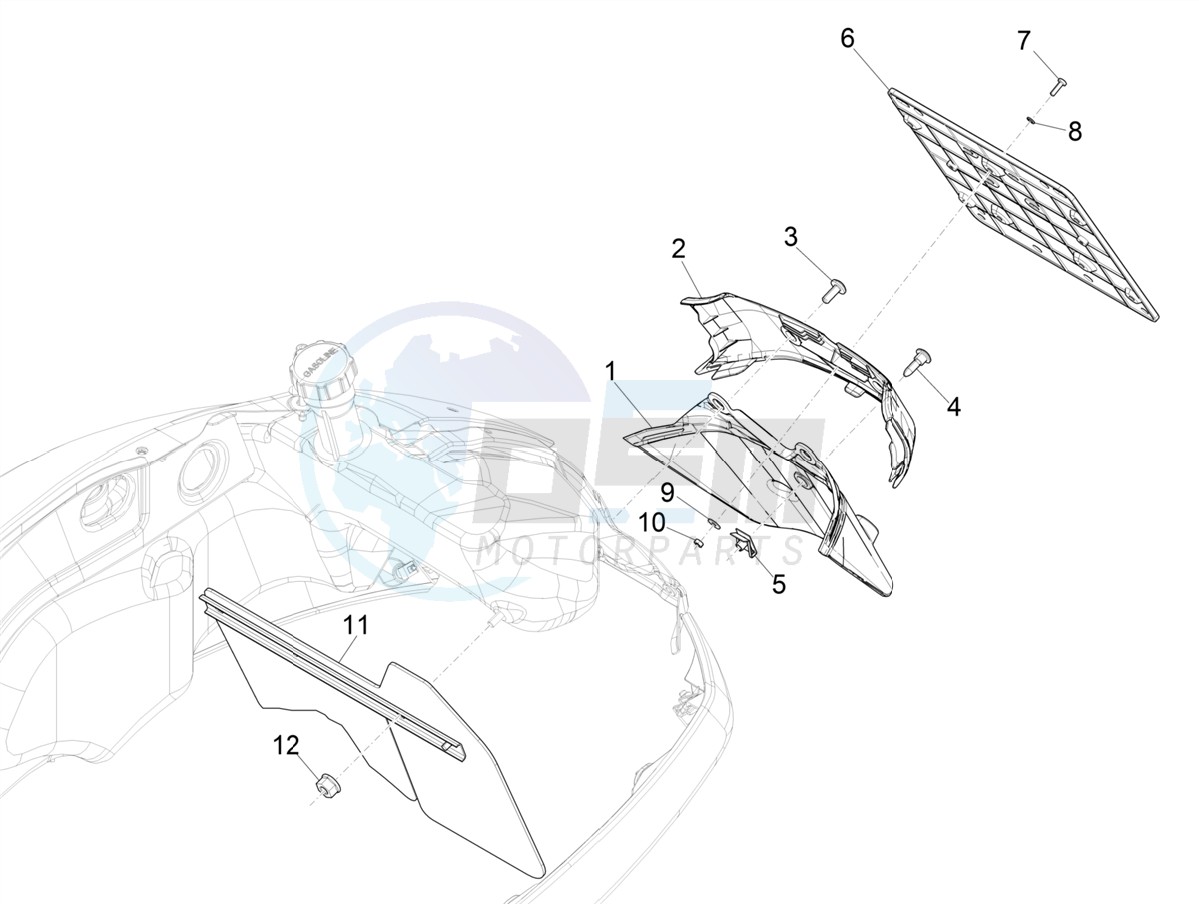 Rear cover - Splash guard blueprint