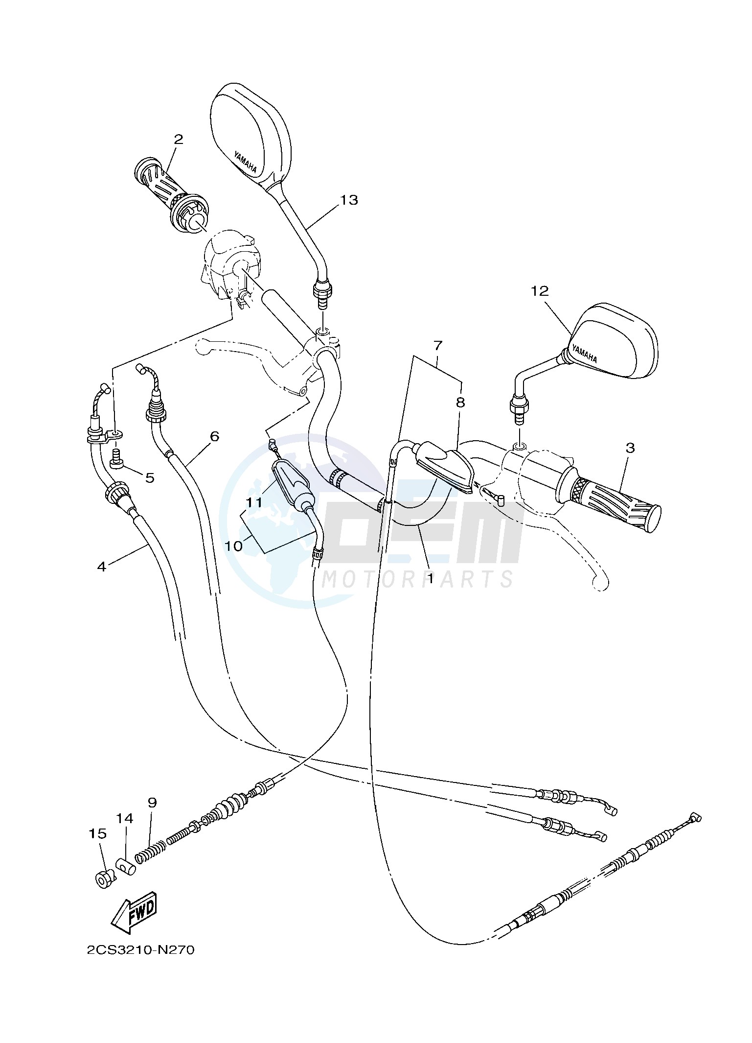 M. STEERING HANDLE & CABLE image