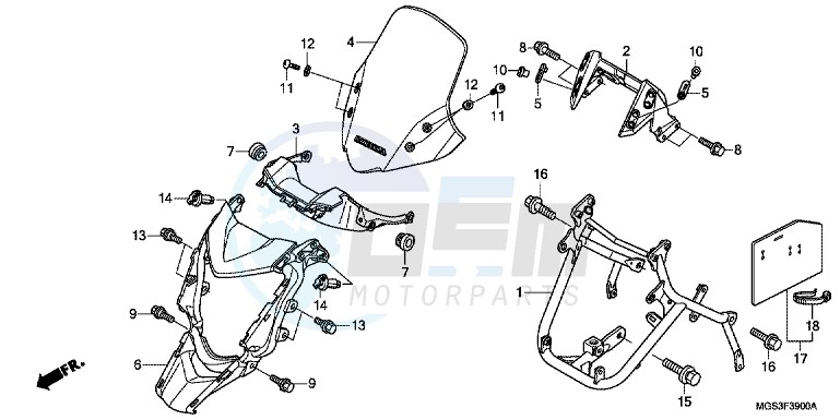 FRONT COWL blueprint