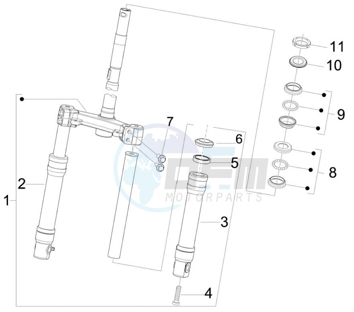Front fork (Positions) blueprint