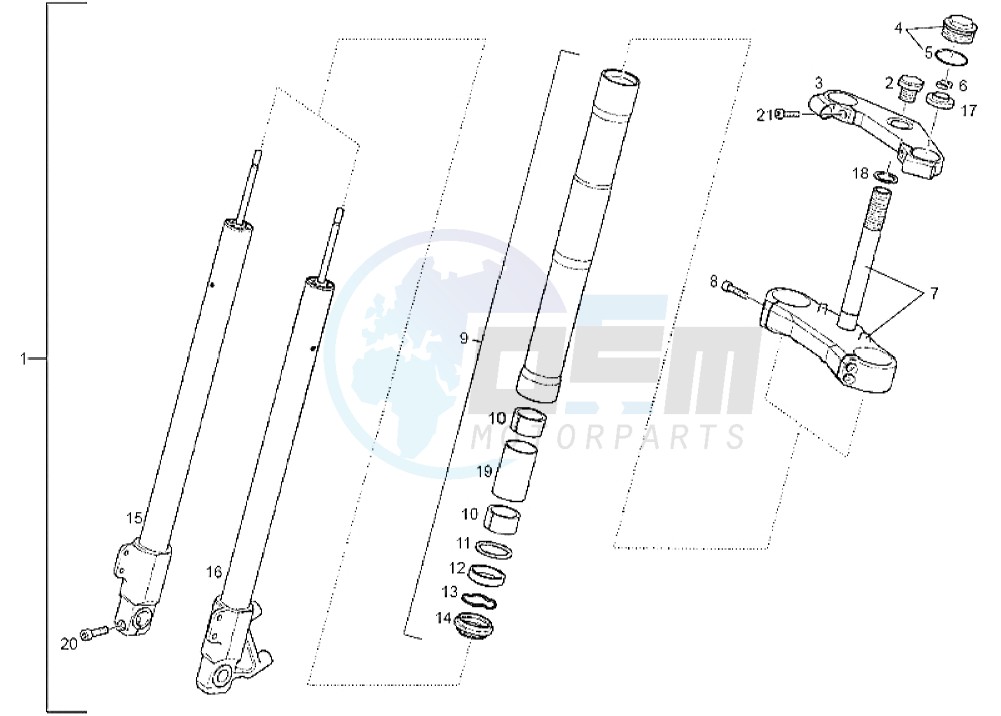 Front Fork Marzocchi blueprint