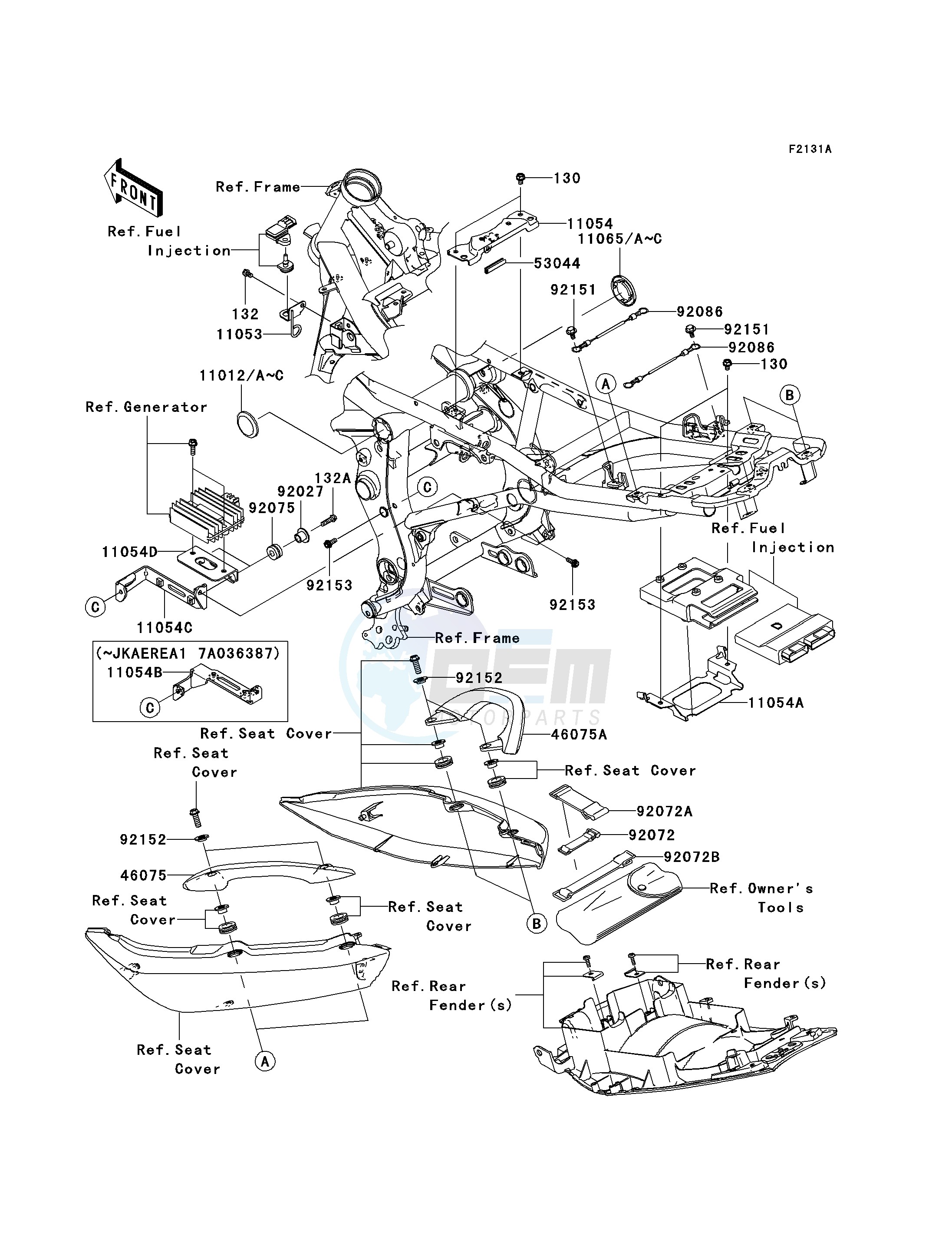 FRAME FITTINGS-- JKAEREA1 7A035083 - - - blueprint