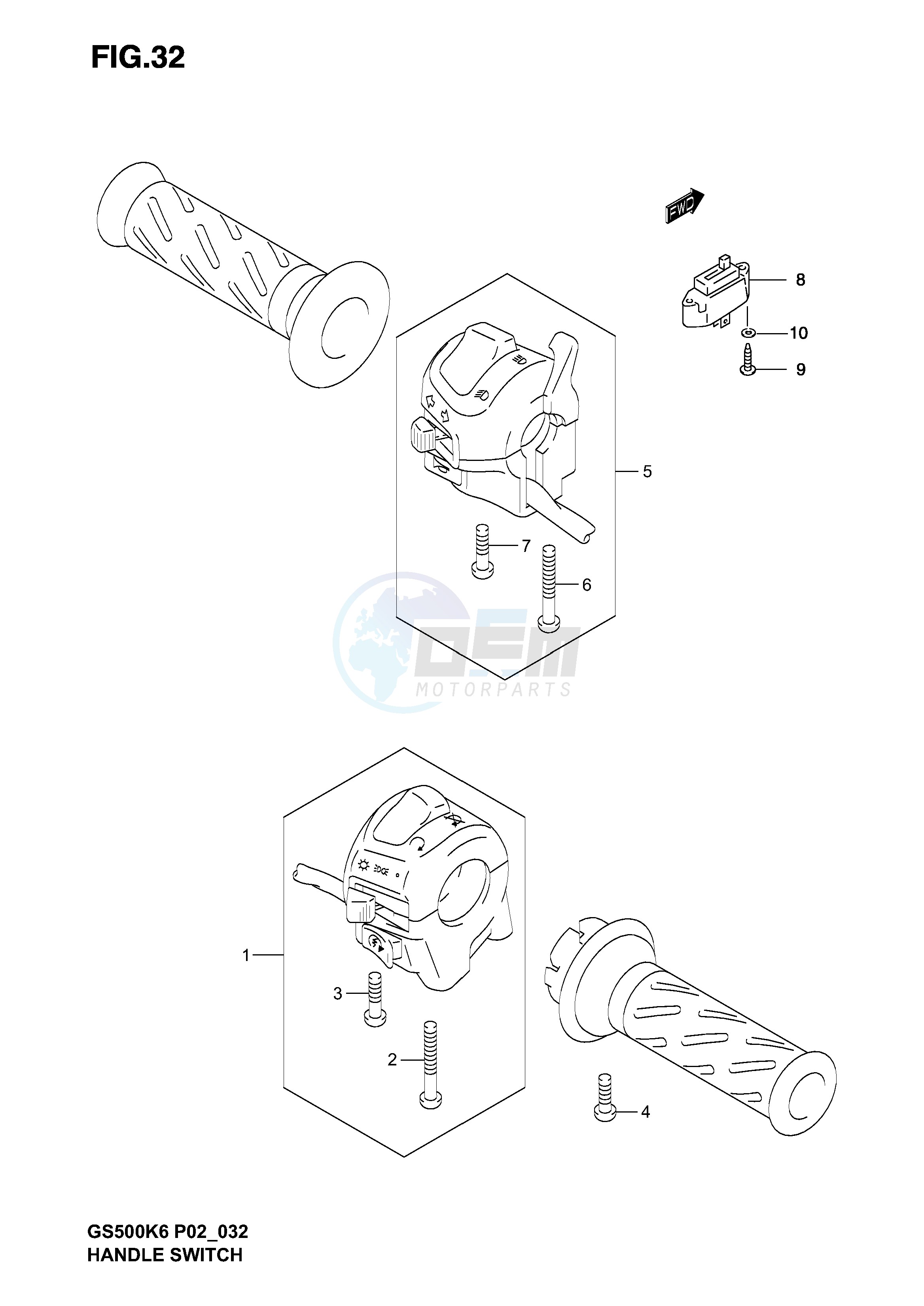 HANDLE SWITCH (MODEL K4 K5) blueprint