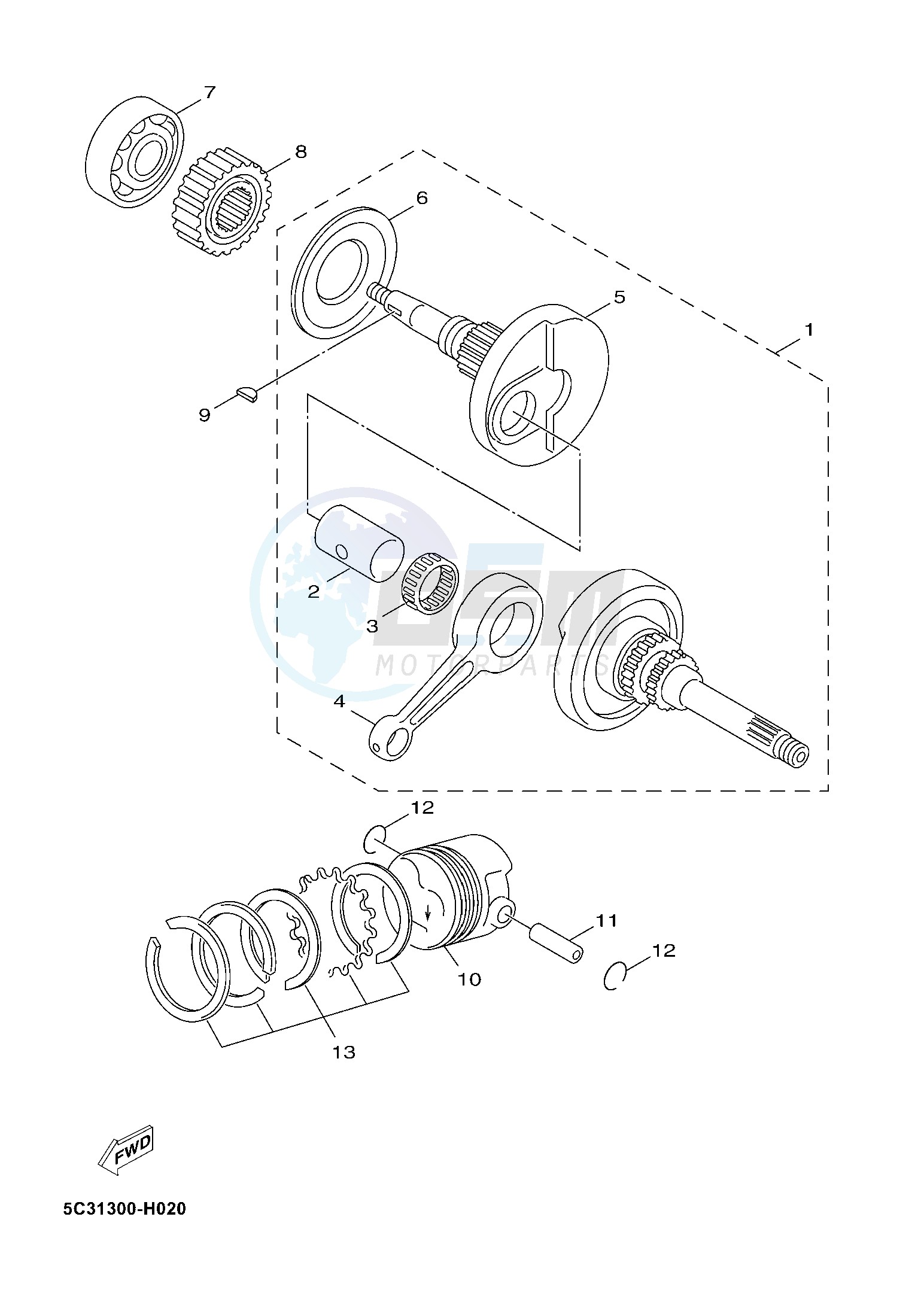 CRANKSHAFT & PISTON image