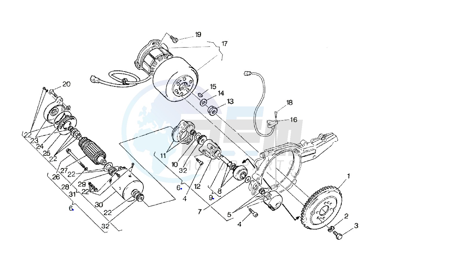 GENERATOR - STARTING MOTOR FACIND blueprint