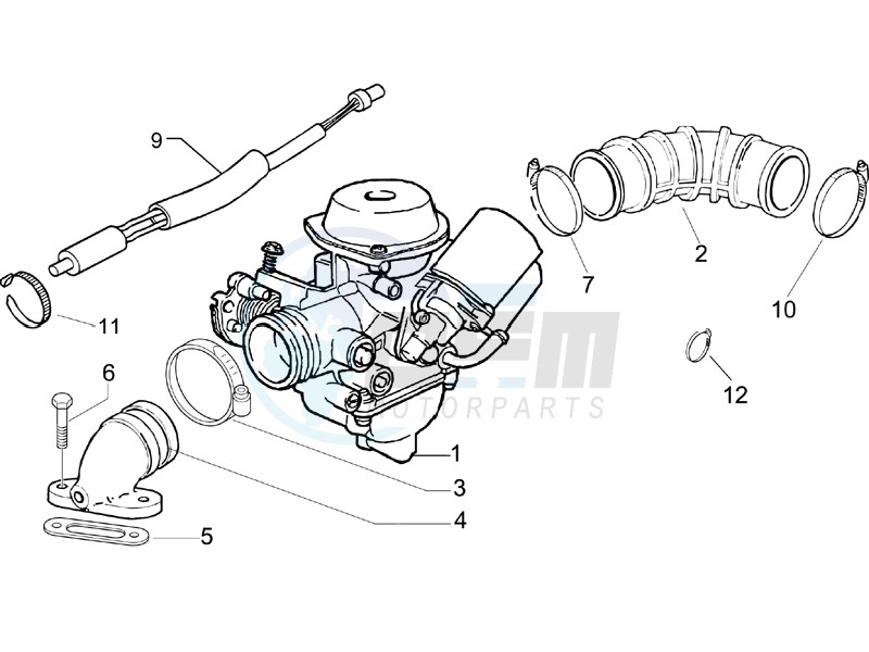 Carburettor  assembly - Union pipe image