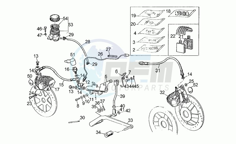 Front lh/rear brake system blueprint