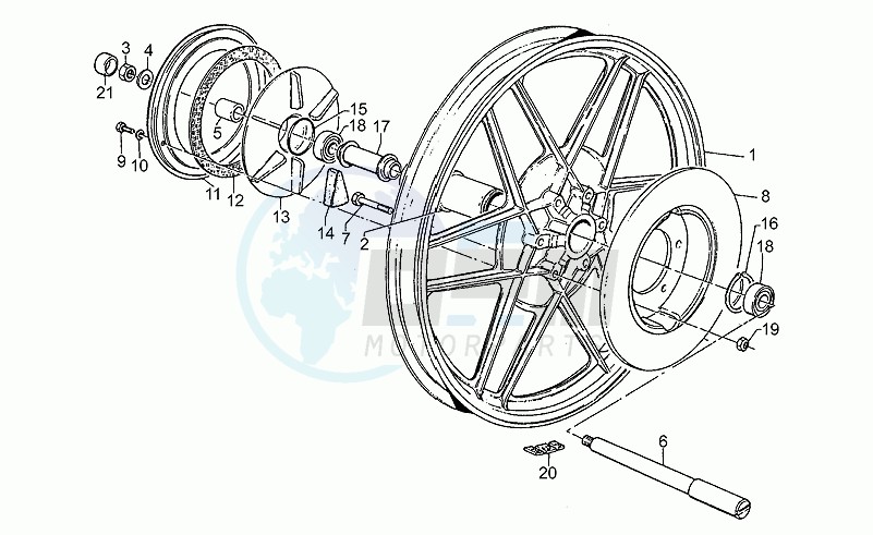 Rear wheel, 1st series blueprint