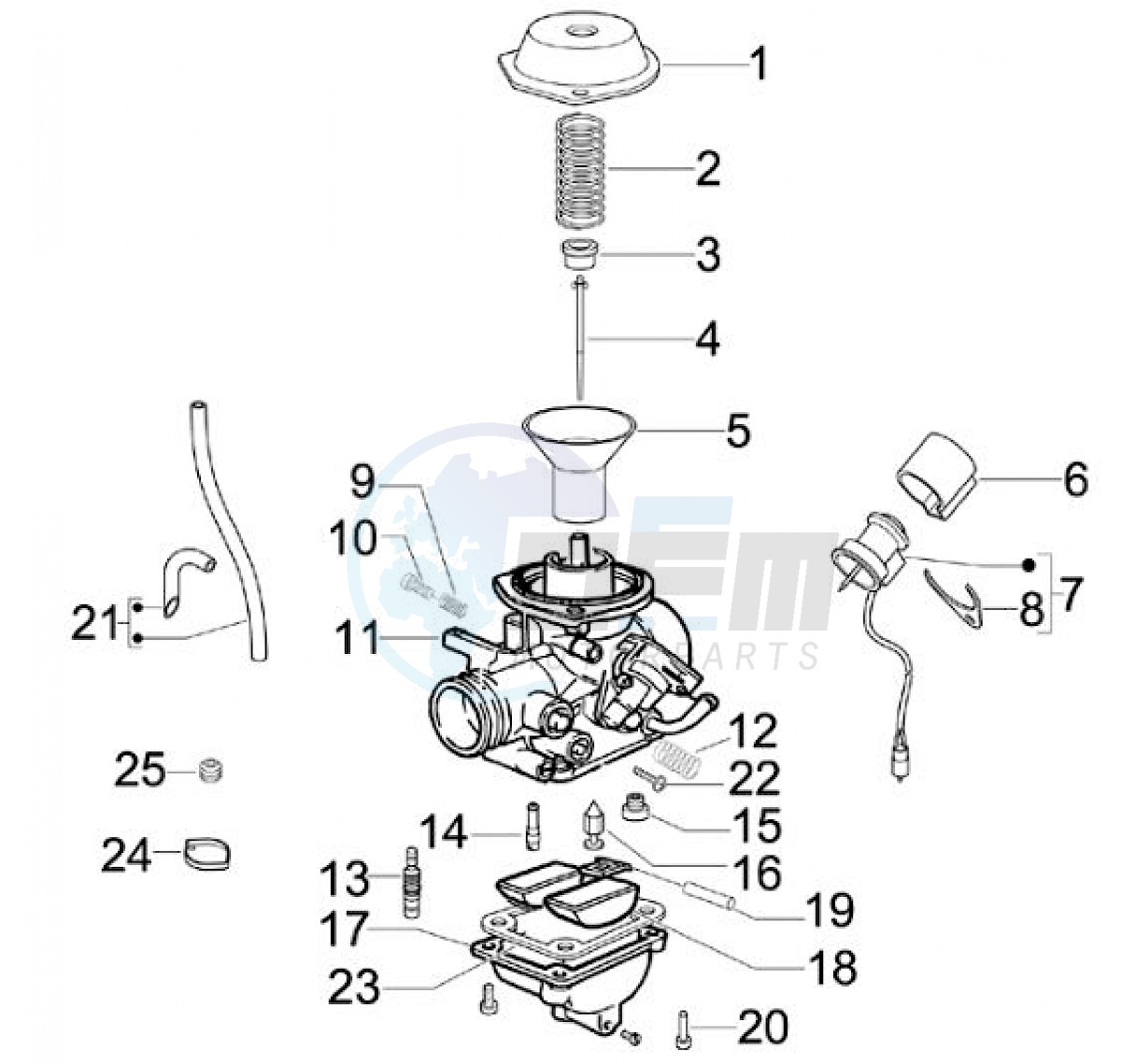 Carburetor components (Positions) blueprint
