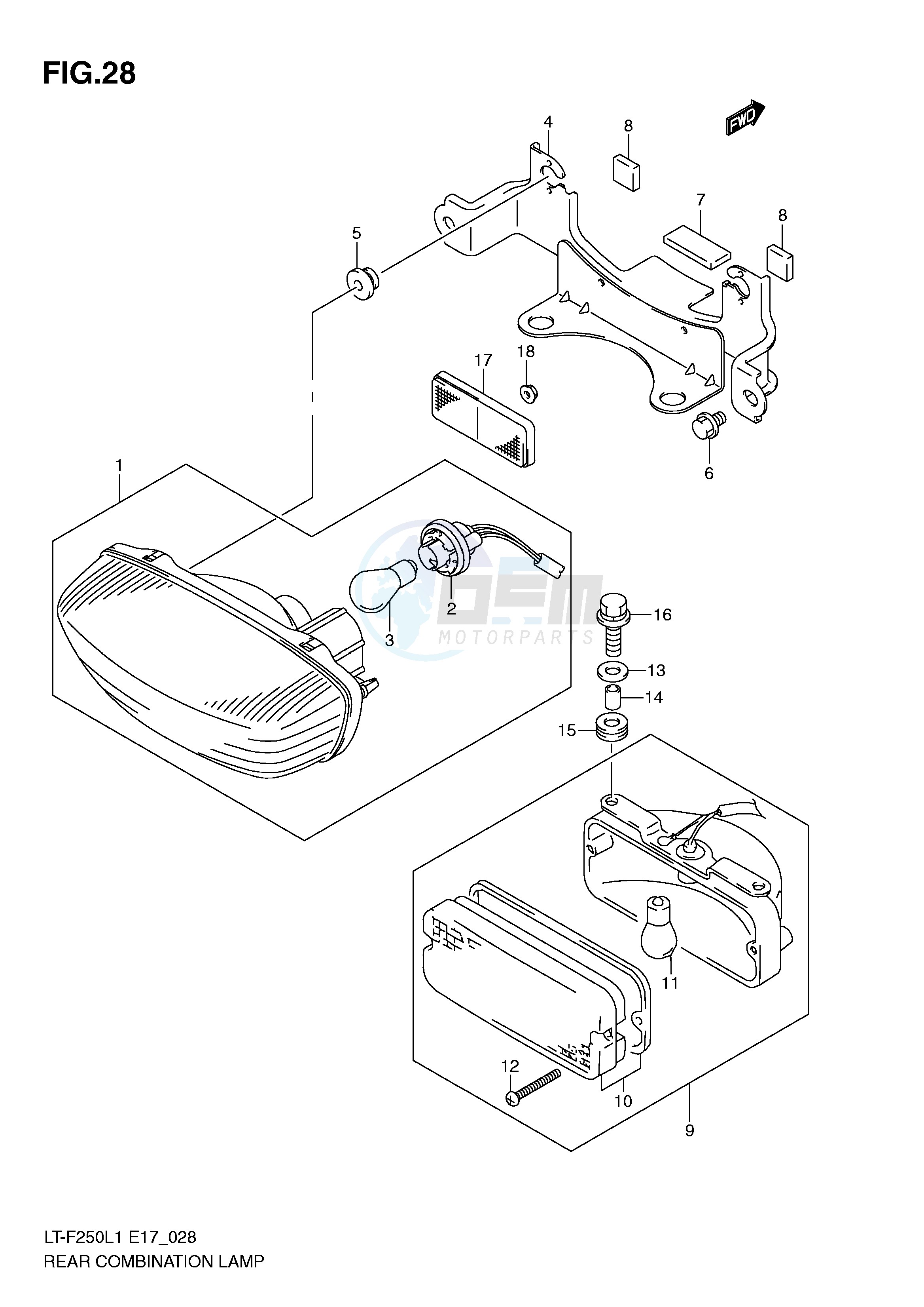 REAR COMBINATION (LT-F250L1 E17) image