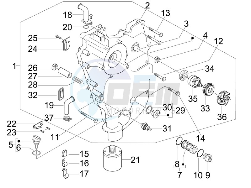 Flywheel magneto cover - Oil filter image