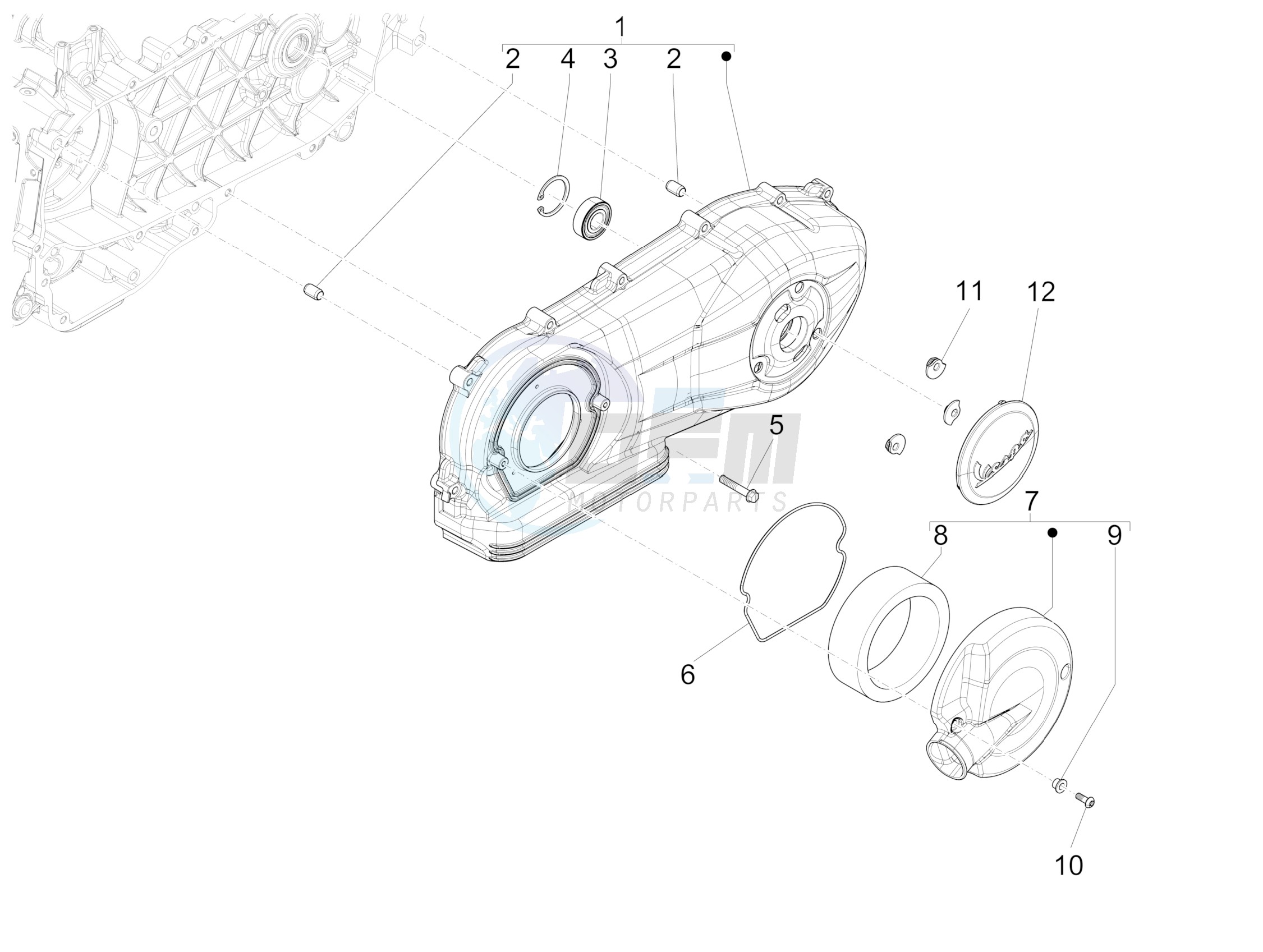 Crankcase cover - Crankcase cooling blueprint