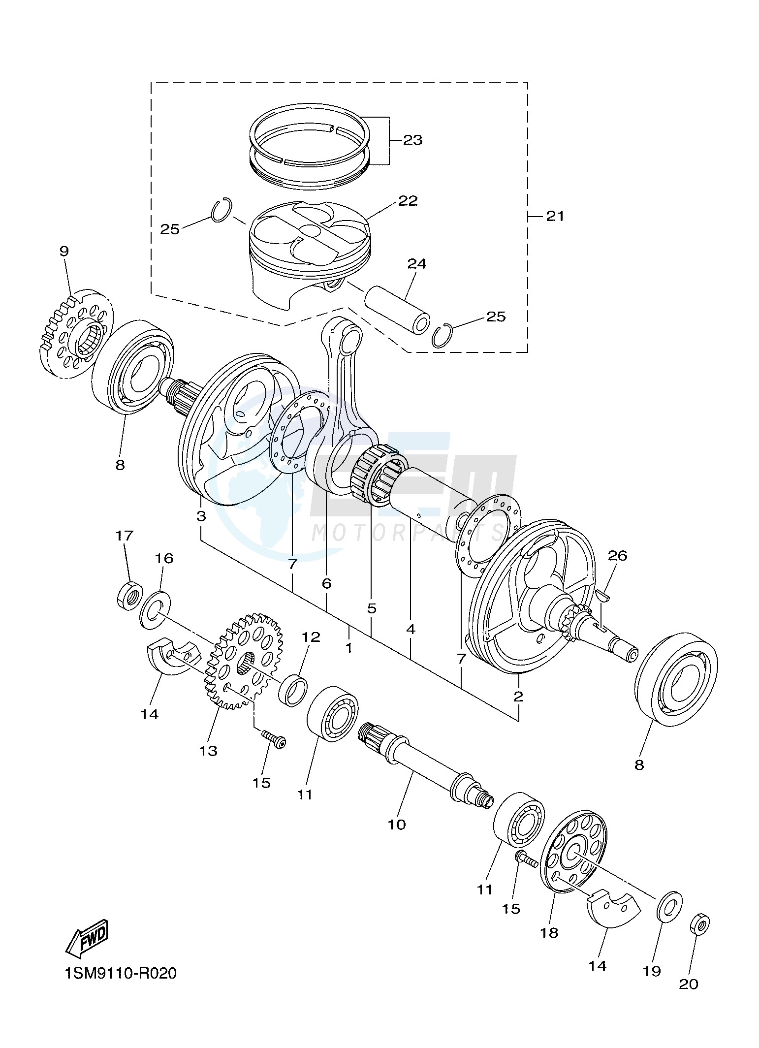 CRANKSHAFT & PISTON image