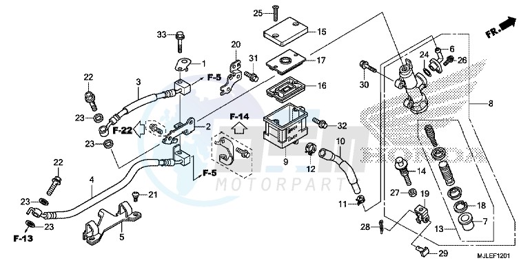 REAR BRAKE MASTER CYLINDER (NC700SD/ 750SD/ 750SA) blueprint