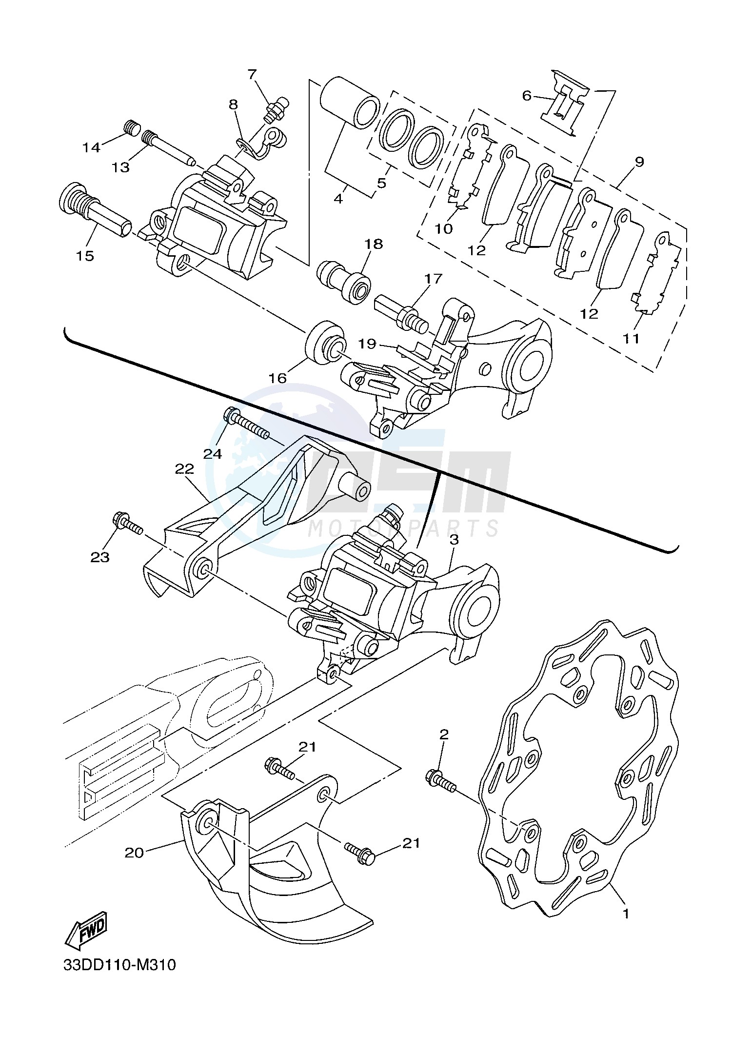 REAR BRAKE CALIPER blueprint