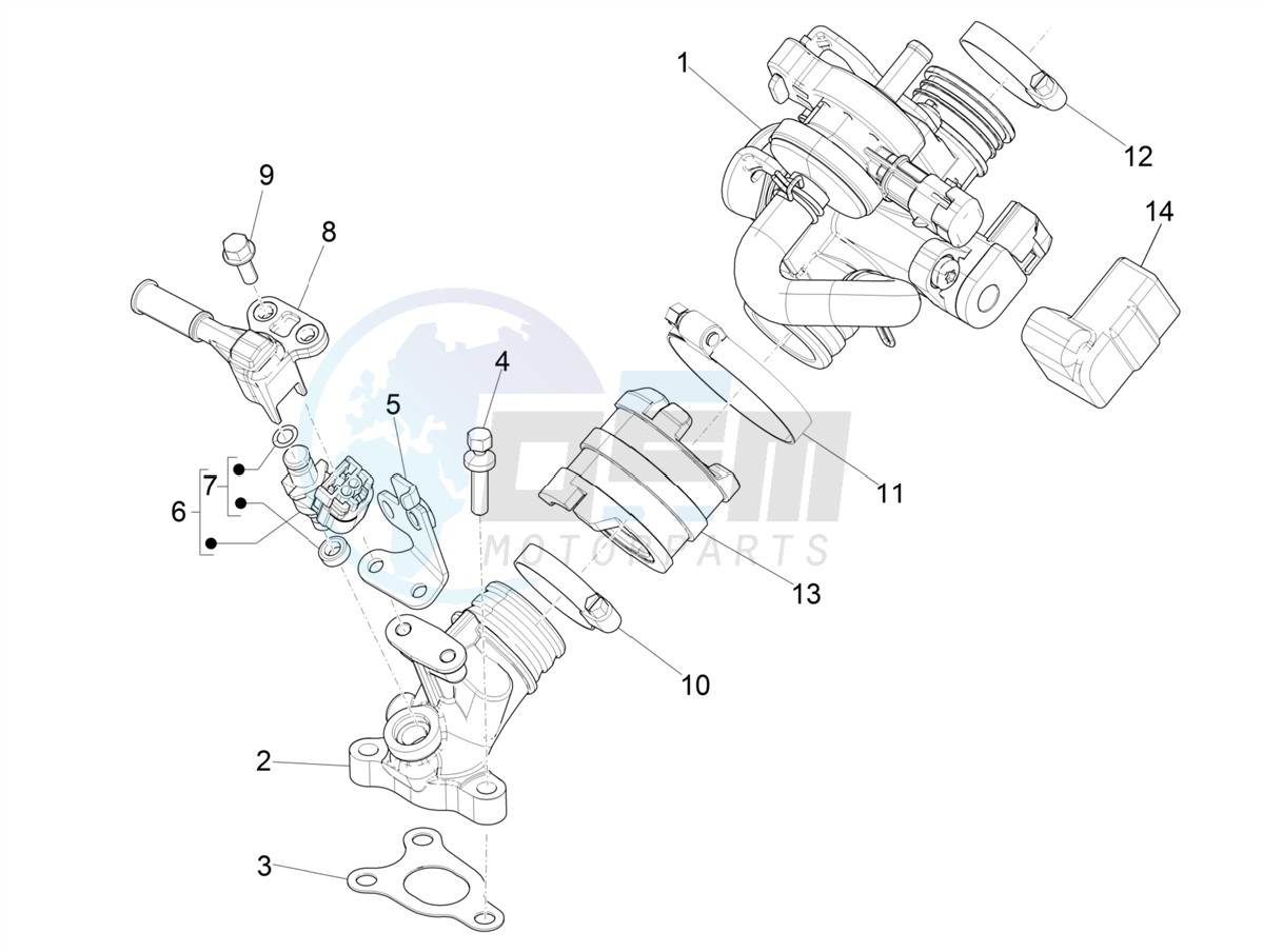 Throttle body - Injector - Induction joint blueprint