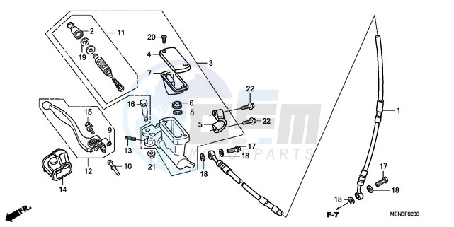 FR. BRAKE MASTER CYLINDER blueprint