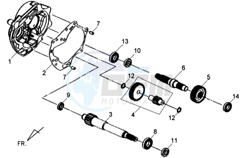 CRANKCASE - DRIVE SHAFT blueprint