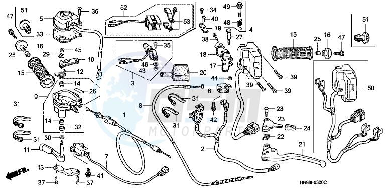 HANDLE LEVER/ SWITCH/ CABLE blueprint