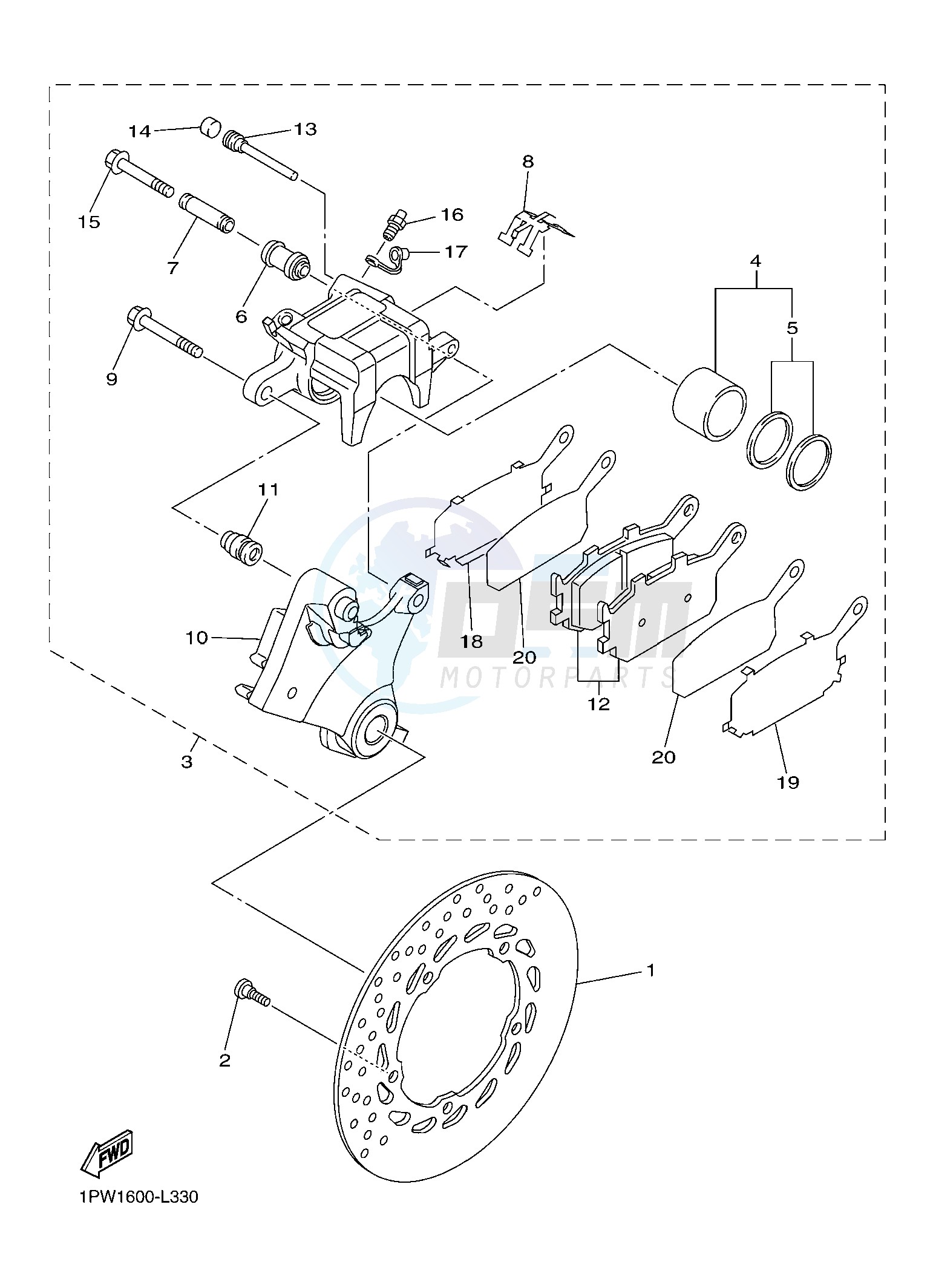 REAR BRAKE CALIPER blueprint