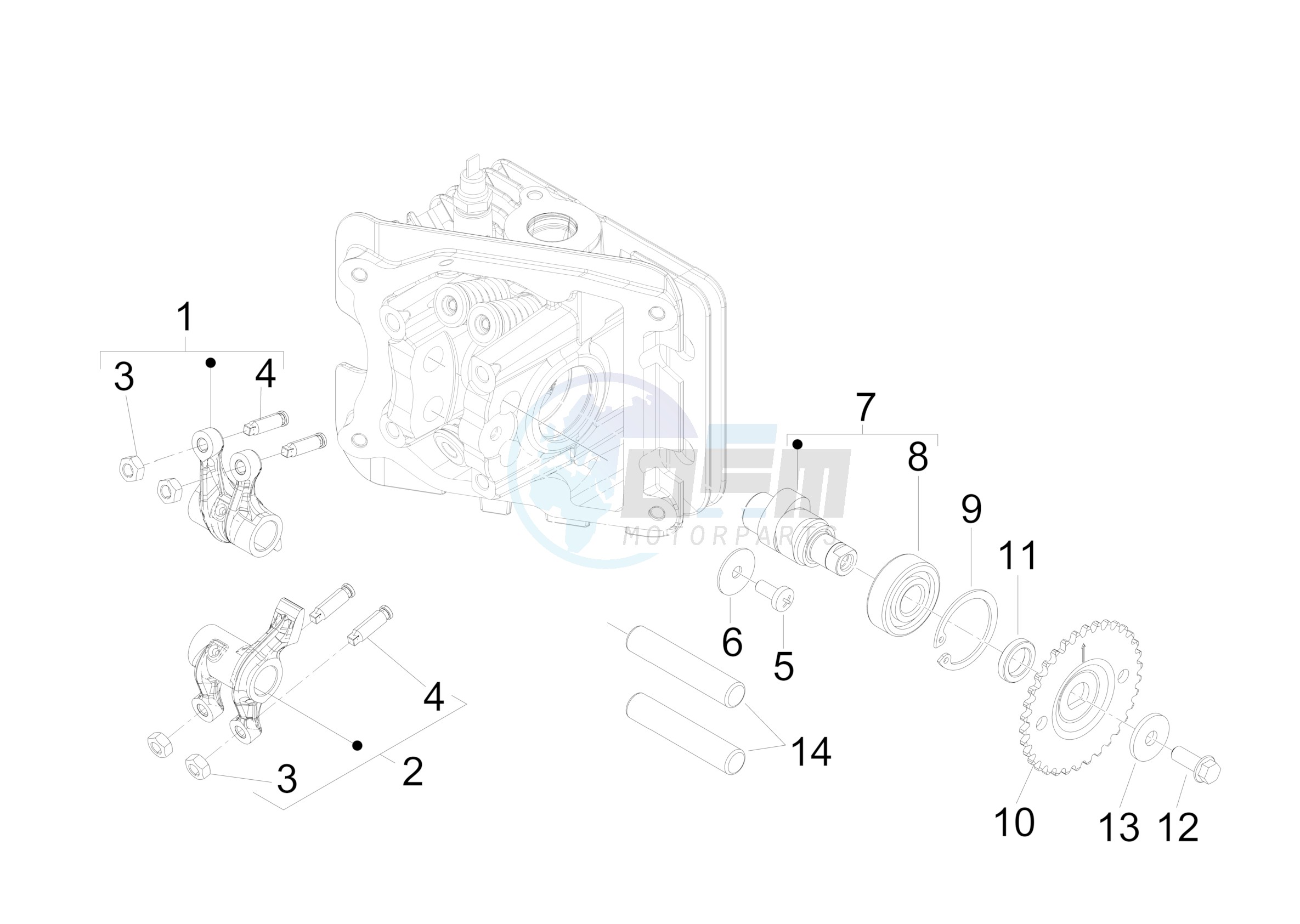 Rocking levers support unit blueprint