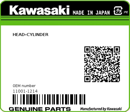 Product image: Kawasaki - 11001-1214 - HEAD-CYLINDER 