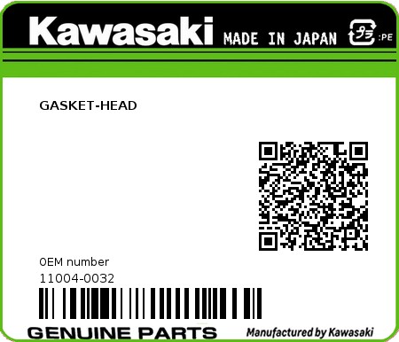 Product image: Kawasaki - 11004-0032 - GASKET-HEAD 