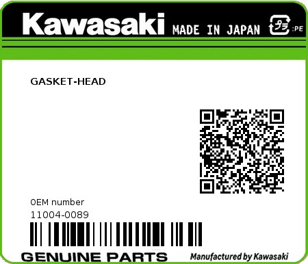 Product image: Kawasaki - 11004-0089 - GASKET-HEAD  0