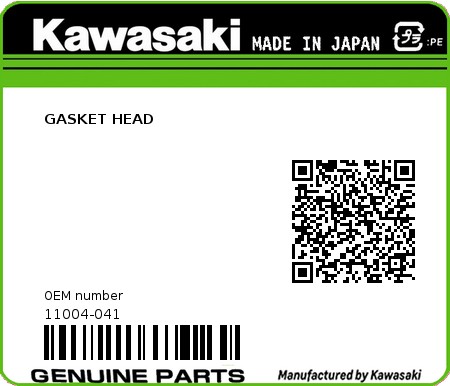 Product image: Kawasaki - 11004-041 - GASKET HEAD 