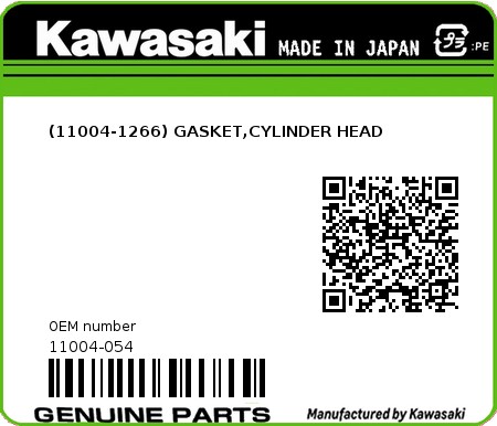 Product image: Kawasaki - 11004-054 - (11004-1266) GASKET,CYLINDER HEAD 