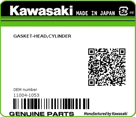 Product image: Kawasaki - 11004-1053 - GASKET-HEAD,CYLINDER 