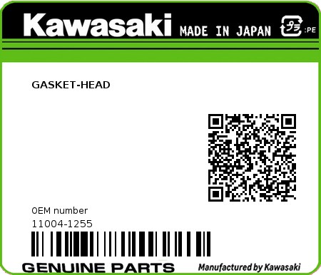 Product image: Kawasaki - 11004-1255 - GASKET-HEAD  0