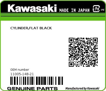 Product image: Kawasaki - 11005-148-21 - CYLINDER,FLAT BLACK 