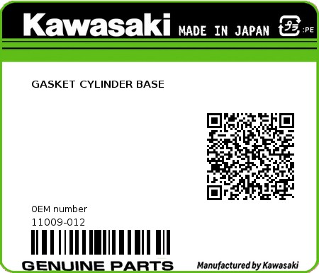 Product image: Kawasaki - 11009-012 - GASKET CYLINDER BASE 