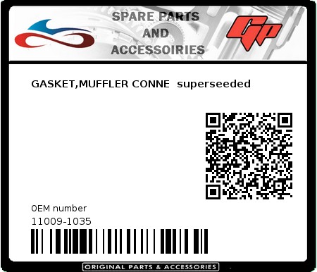 Product image:  - 11009-1035 - GASKET,MUFFLER CONNE  superseeded  0