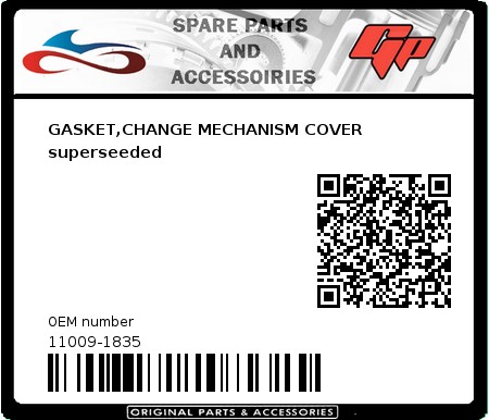 Product image:  - 11009-1835 - GASKET,CHANGE MECHANISM COVER  superseeded  0