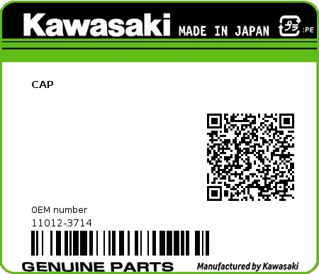 Product image: Kawasaki - 11012-3714 - CAP 