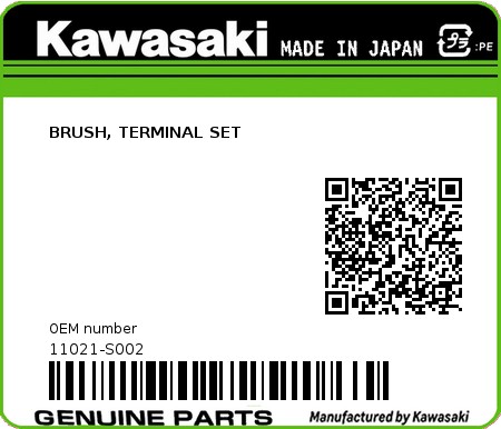 Product image: Kawasaki - 11021-S002 - BRUSH, TERMINAL SET 