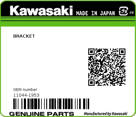 Product image: Kawasaki - 11044-1953 - BRACKET 