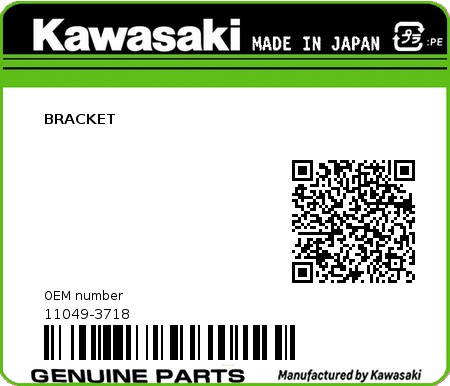 Product image: Kawasaki - 11049-3718 - BRACKET 