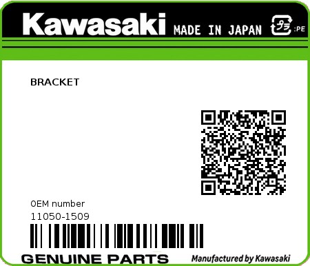 Product image: Kawasaki - 11050-1509 - BRACKET 