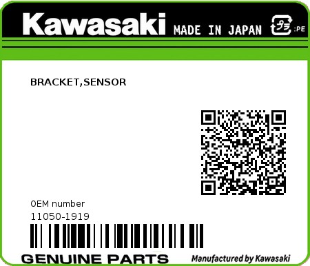 Product image: Kawasaki - 11050-1919 - BRACKET,SENSOR 