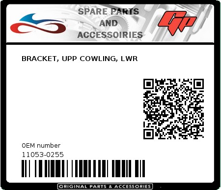 Product image:  - 11053-0255 - BRACKET, UPP COWLING, LWR 