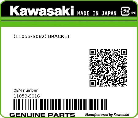 Product image: Kawasaki - 11053-S016 - (11053-S082) BRACKET 