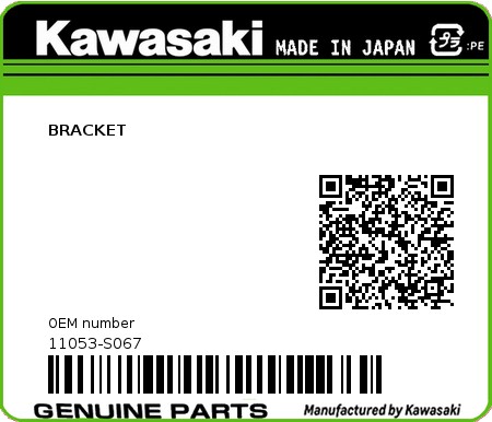 Product image: Kawasaki - 11053-S067 - BRACKET 