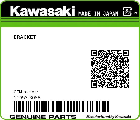 Product image: Kawasaki - 11053-S068 - BRACKET 