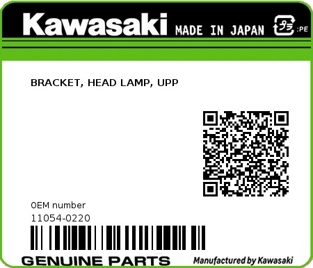 Product image: Kawasaki - 11054-0220 - BRACKET, HEAD LAMP, UPP 