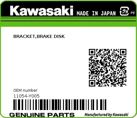 Product image: Kawasaki - 11054-Y005 - BRACKET,BRAKE DISK  0